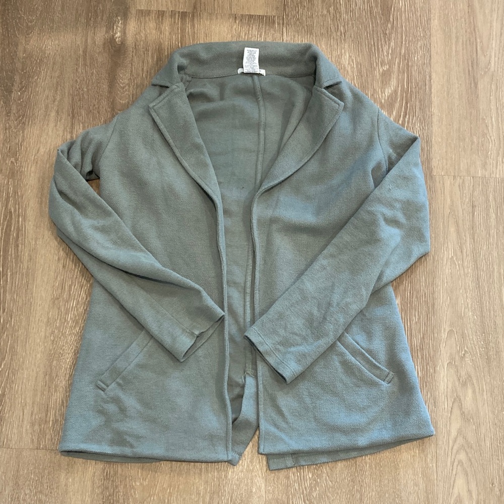 Sage green blazer style cardigan